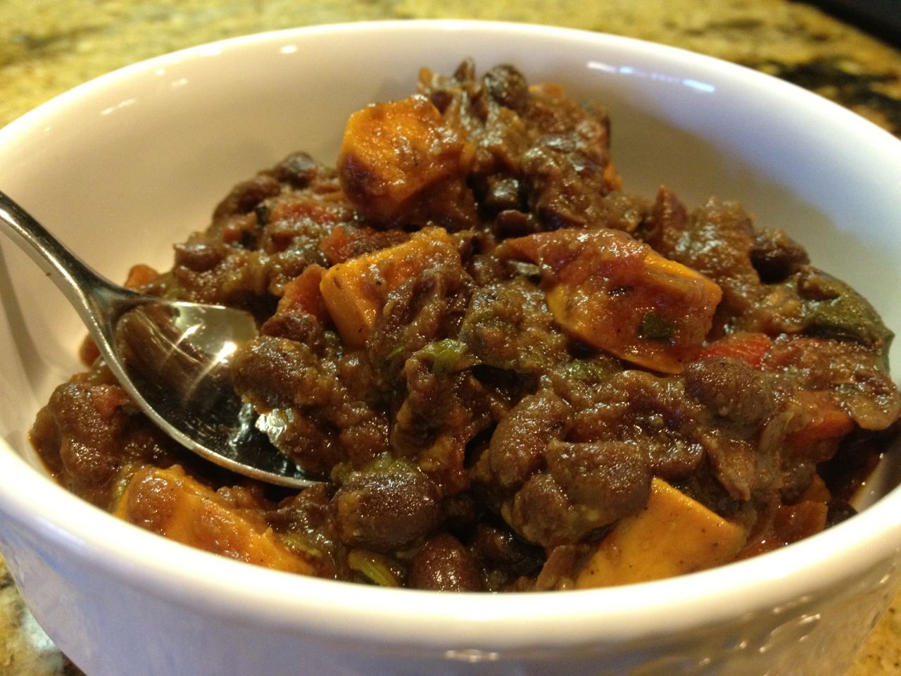 black bean yam chili