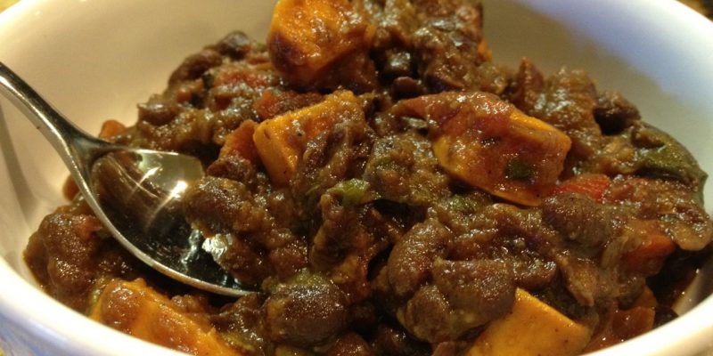 black bean yam chili